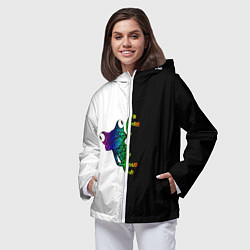 Ветровка с капюшоном женская Лягуха, цвет: 3D-белый — фото 2