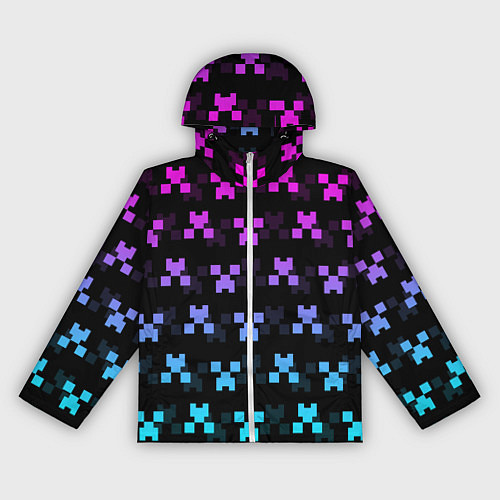 Женская ветровка MINECRAFT CREEPER NEON / 3D-Белый – фото 1
