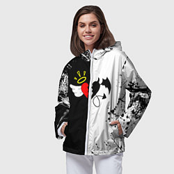 Ветровка с капюшоном женская Добро и зло, Payton Moormeier, цвет: 3D-белый — фото 2