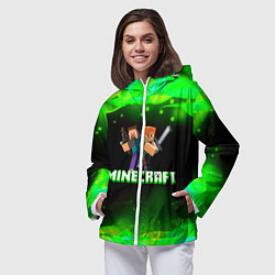 Ветровка с капюшоном женская Minecraft 1, цвет: 3D-белый — фото 2