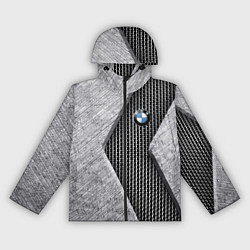 Ветровка с капюшоном женская BMW - emblem - metal - texture, цвет: 3D-черный