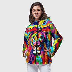 Ветровка с капюшоном женская Лев Artistic Art, цвет: 3D-черный — фото 2