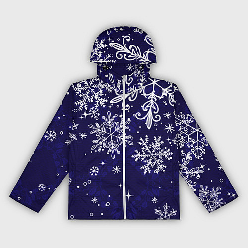Женская ветровка Новогодние снежинки / 3D-Белый – фото 1
