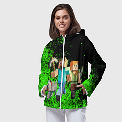 Ветровка с капюшоном женская Minecraft, цвет: 3D-белый — фото 2