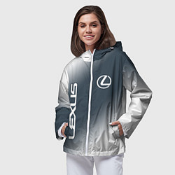 Ветровка с капюшоном женская LEXUS ЛЕКСУС, цвет: 3D-белый — фото 2