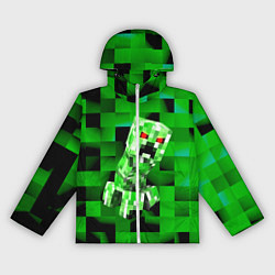 Ветровка с капюшоном женская Minecraft creeper, цвет: 3D-белый