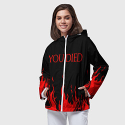 Ветровка с капюшоном женская YOU DIED, цвет: 3D-белый — фото 2