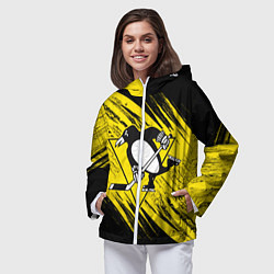 Ветровка с капюшоном женская Pittsburgh Penguins Sport, цвет: 3D-белый — фото 2