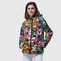 Ветровка с капюшоном женская ROBLOX PIGGY, цвет: 3D-черный — фото 2