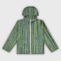 Ветровка с капюшоном женская Зеленый бамбук, цвет: 3D-белый