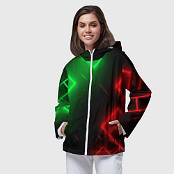 Ветровка с капюшоном женская Geometry Z, цвет: 3D-белый — фото 2