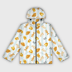 Ветровка с капюшоном женская Baked Goods Pattern, цвет: 3D-черный