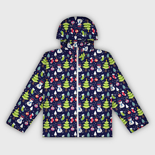 Женская ветровка Новогодний фон / 3D-Белый – фото 1