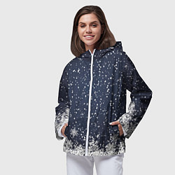 Ветровка с капюшоном женская Атмосфера нового года, цвет: 3D-белый — фото 2