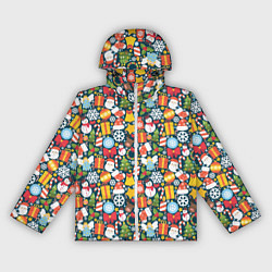 Ветровка с капюшоном женская Новый Год, цвет: 3D-белый