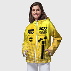 Ветровка с капюшоном женская Киберпанк униформа, цвет: 3D-белый — фото 2