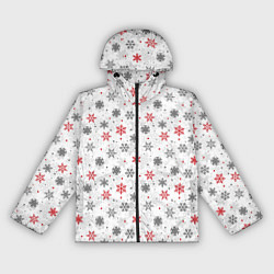Ветровка с капюшоном женская Снежинки, цвет: 3D-черный