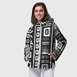 Ветровка с капюшоном женская Этнический узор, цвет: 3D-белый — фото 2