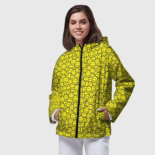 Женская ветровка Смайлики / 3D-Черный – фото 3