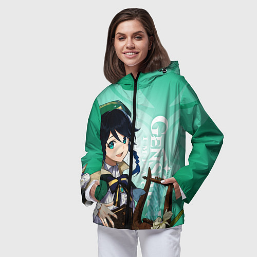Женская ветровка GENSHIN IMPACT, ВЕНТИ / 3D-Черный – фото 3