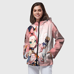 Ветровка с капюшоном женская GENSHIN IMPACT, ДИОНА, цвет: 3D-черный — фото 2