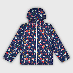 Ветровка с капюшоном женская Новый Год, цвет: 3D-белый