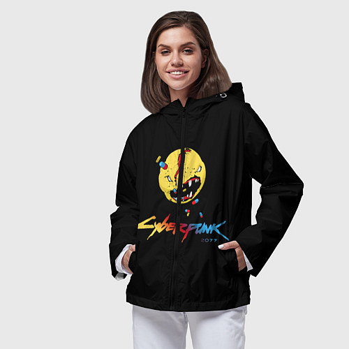 Женская ветровка Cyberpunk 2077 / 3D-Черный – фото 3