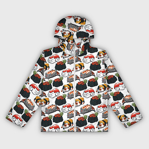 Женская ветровка Котики Суши / 3D-Белый – фото 1