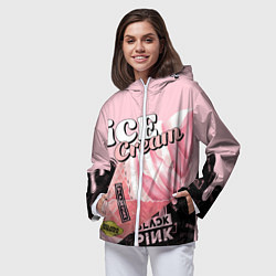Ветровка с капюшоном женская BLACKPINK ICE CREAM, цвет: 3D-белый — фото 2