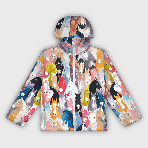 Женская ветровка Цветные лошади / 3D-Белый – фото 1