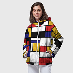 Ветровка с капюшоном женская Color blocking, цвет: 3D-белый — фото 2