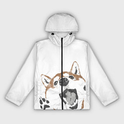 Ветровка с капюшоном женская Shiba Inu, цвет: 3D-черный