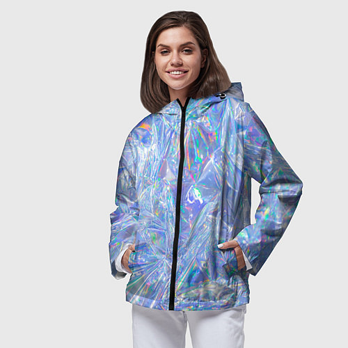 Женская ветровка 3d ice glitch / 3D-Черный – фото 3