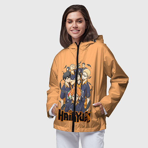 Женская ветровка Аниме Волейбол / 3D-Черный – фото 3