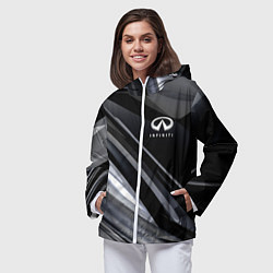 Ветровка с капюшоном женская Infiniti, цвет: 3D-белый — фото 2