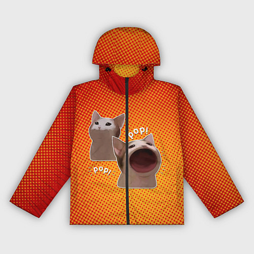 Женская ветровка Cat Pop Мем / 3D-Черный – фото 1