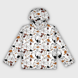 Ветровка с капюшоном женская Коты Паттерн, цвет: 3D-белый