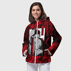 Ветровка с капюшоном женская Клинок рассекающий демонов, цвет: 3D-белый — фото 2
