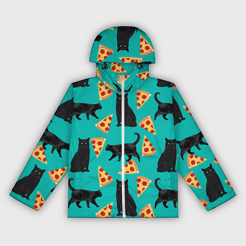 Женская ветровка Котики и Пиццы / 3D-Белый – фото 1