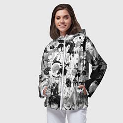 Ветровка с капюшоном женская Тетрадь смерти, цвет: 3D-белый — фото 2
