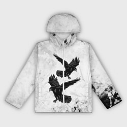 Ветровка с капюшоном женская Gothic crows, цвет: 3D-белый