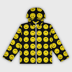 Ветровка с капюшоном женская Смайлики, цвет: 3D-белый