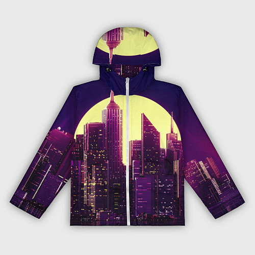 Женская ветровка Неоновый город / 3D-Белый – фото 1