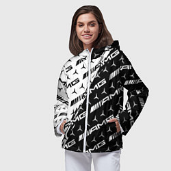 Ветровка с капюшоном женская MERCEDES BENZ AMG, цвет: 3D-белый — фото 2