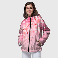 Ветровка с капюшоном женская САКУРА, цвет: 3D-черный — фото 2