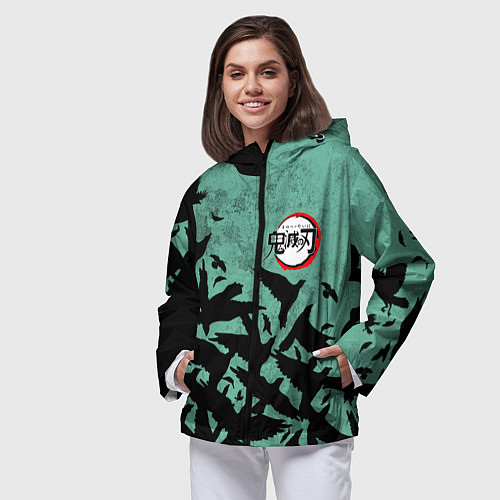 Женская ветровка DEMON SLAYER KIMETSU NO YAIBA / 3D-Черный – фото 3