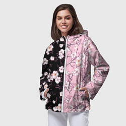 Ветровка с капюшоном женская САКУРА SAKURA ВИШНЯ, цвет: 3D-белый — фото 2