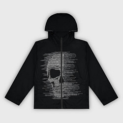 Ветровка с капюшоном женская Череп из текста, цвет: 3D-черный