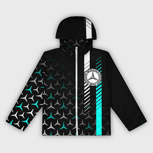 Женская ветровка МЕРСЕДЕС AQUA BLACK GRADIENT / 3D-Белый – фото 1