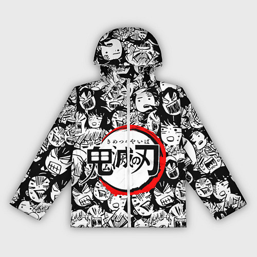 Женская ветровка DEMON SLAYER ЛИЦА УЗОР / 3D-Белый – фото 1
